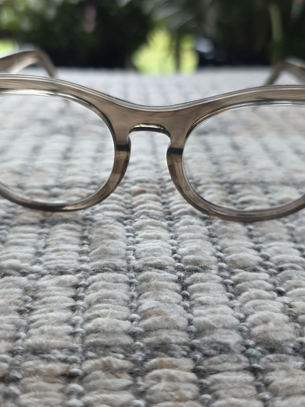 Handmade Men’s Round Eyeglass Frames in Translucent Gray
